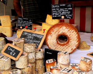Cheese, glorious cheese at the Saturday market in Temple Bar